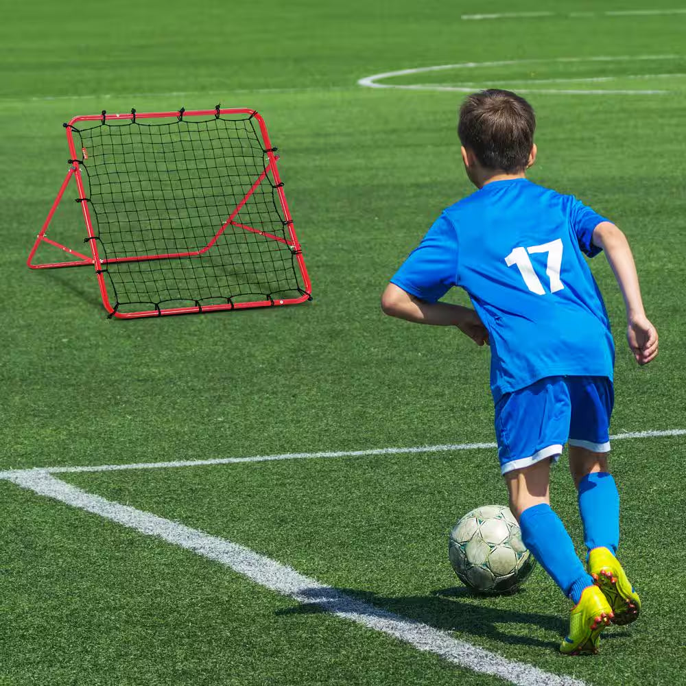 Soccer Rebounder Rebound Net, 39 In. X 39 In., Portable Football Training Gift, Adjustable Angles, for All Ages