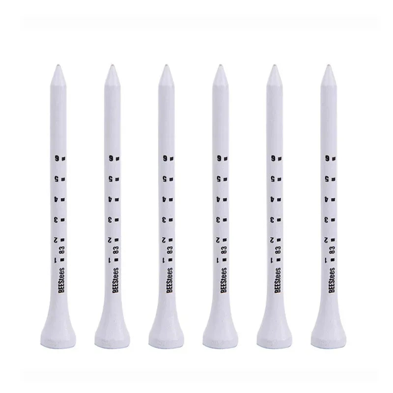 50PCS Professional Golf Tees 83Mm White Golf Wood Tee