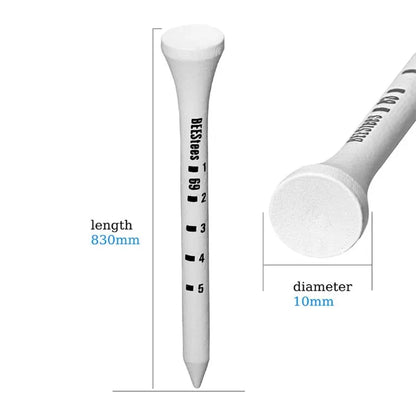 50PCS Professional Golf Tees 83Mm White Golf Wood Tee
