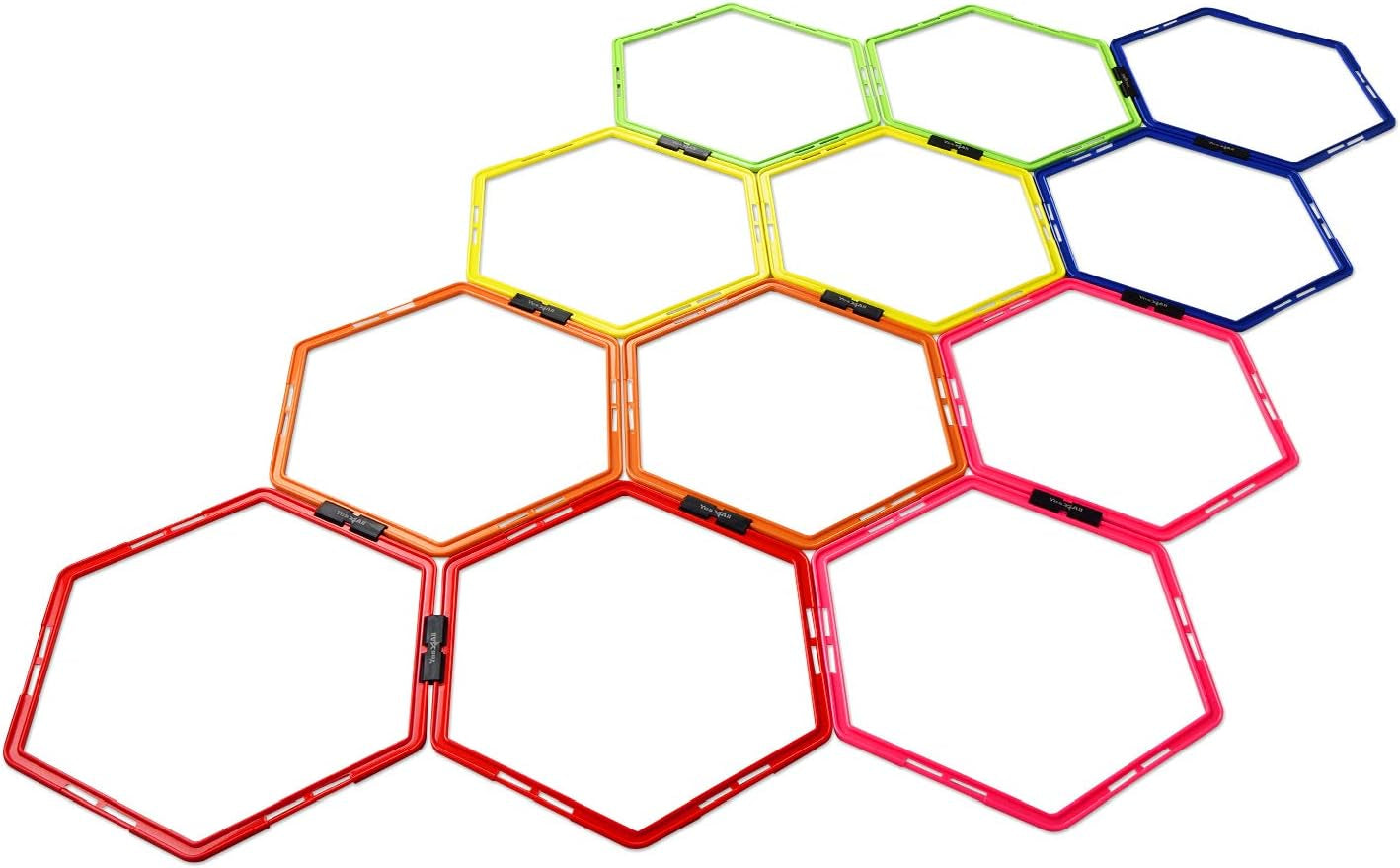 Hex Agility Rings/Speed Rings with Carrying Bag – Hexagon Rings, Agility Hurdles for Agility Footwork Training