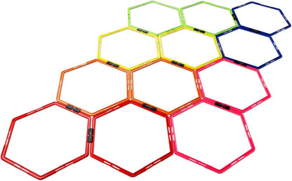 Hex Agility Rings/Speed Rings with Carrying Bag – Hexagon Rings, Agility Hurdles for Agility Footwork Training