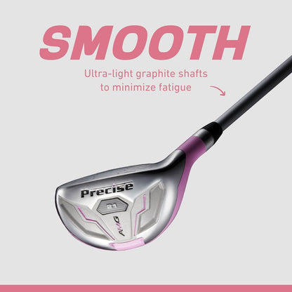 AMG Complete Womens Golf Clubs Set, Includes Driver, Fairway, Hybrid, 6-PW Irons, Putter, Stand Bag, 3 H/C'S, Golf Clubs Women Right Handed, Regular & Petite Sizes