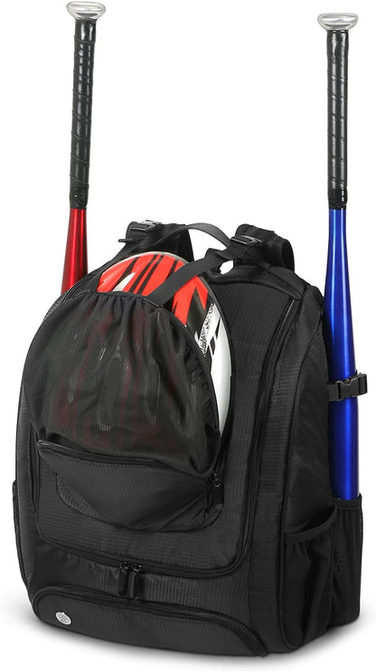 Softball Baseball Bag - Baseball Bat Backpack with Shoe Compartment, Baseball Bag with Fence Hook Tball Bag Bat Baseball Equipment Gear Fit Batting Glove, Helmet, Baseball Accessories
