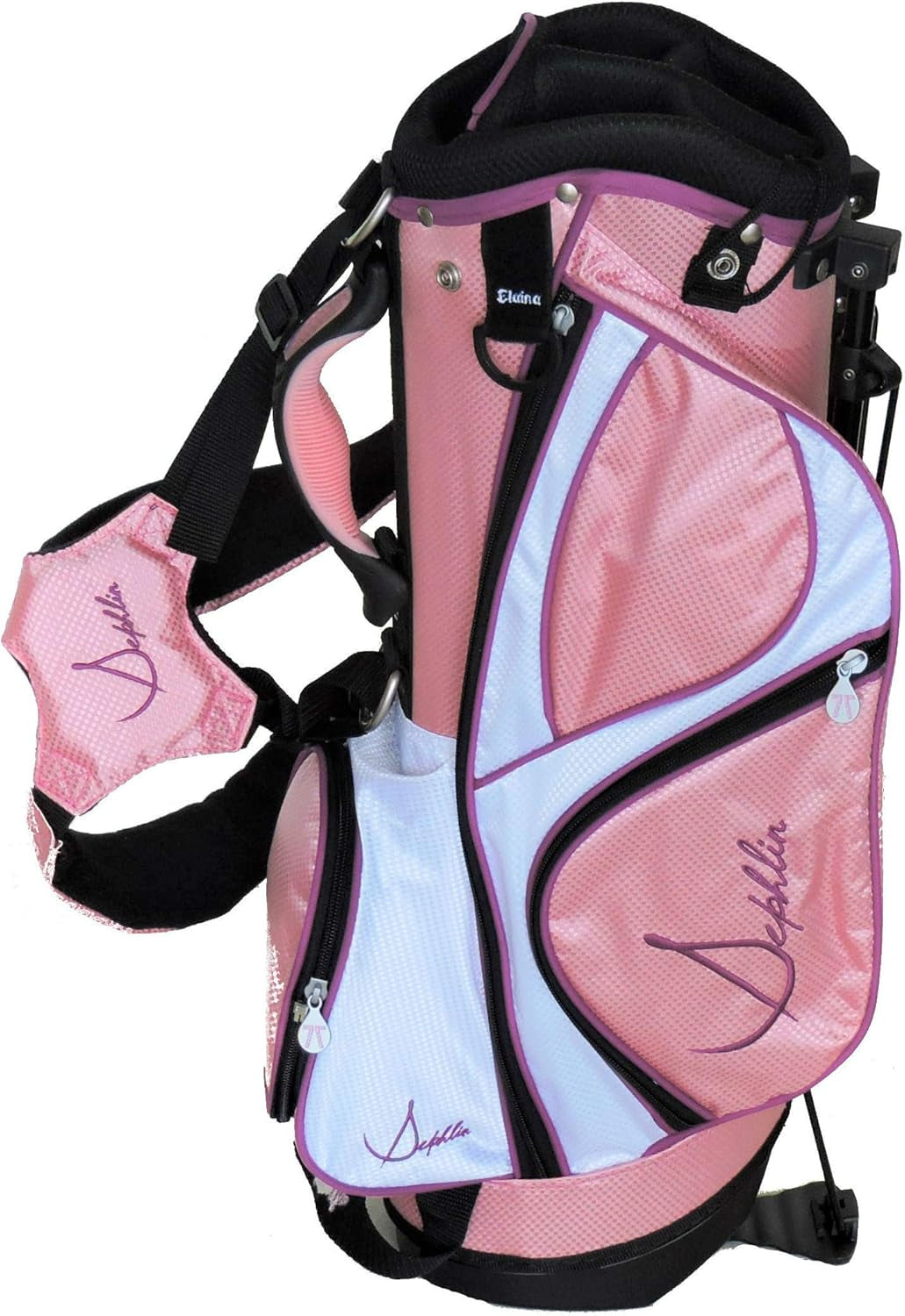 Lady E Girls 6 Pieces Right Hand Pink Golf Clubs Set & Golf Bag Ages 4-7 Years Old Rh (Pink_Black, Age 4-7 Yrs Old)