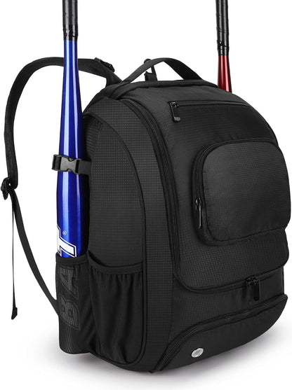 Softball Baseball Bag - Baseball Bat Backpack with Shoe Compartment, Baseball Bag with Fence Hook Tball Bag Bat Baseball Equipment Gear Fit Batting Glove, Helmet, Baseball Accessories