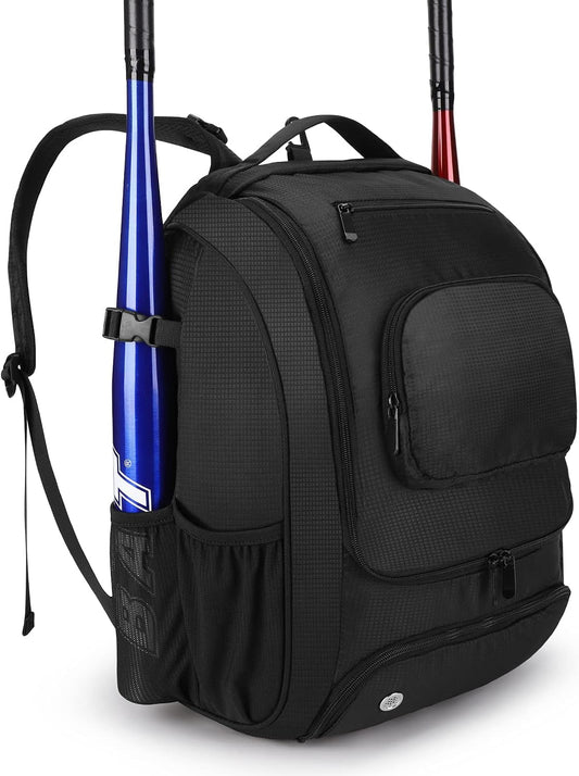 Softball Baseball Bag - Baseball Bat Backpack with Shoe Compartment, Baseball Bag with Fence Hook Tball Bag Bat Baseball Equipment Gear Fit Batting Glove, Helmet, Baseball Accessories