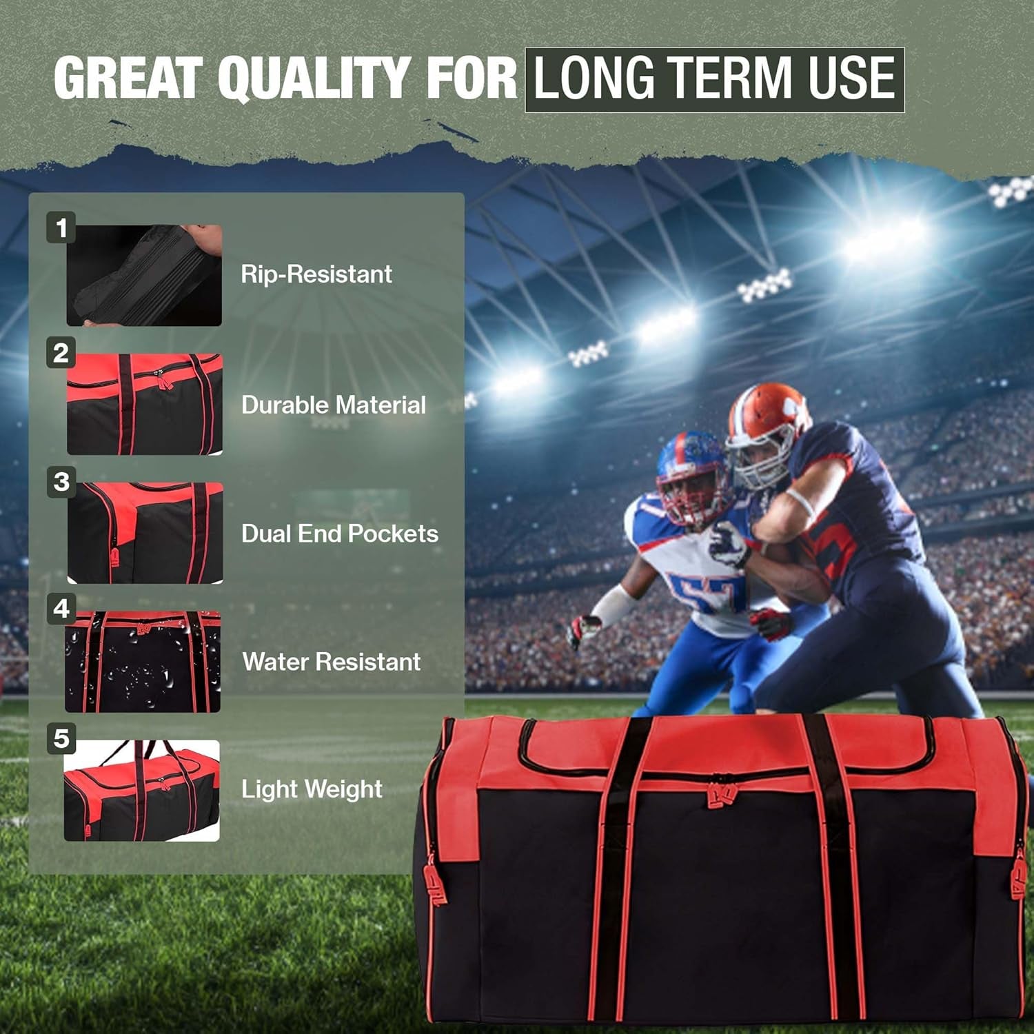 Heavy Duty Multi Pocket Durable Sports Gym Equipment Travel Duffel Bag