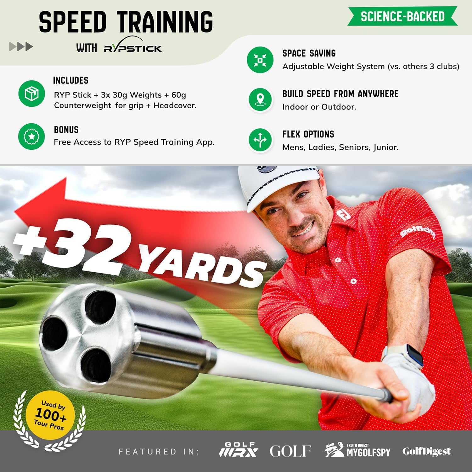 | Golf Swing Trainer Device for Increased Distance - Golf Speed Trainer and Warmup Aid