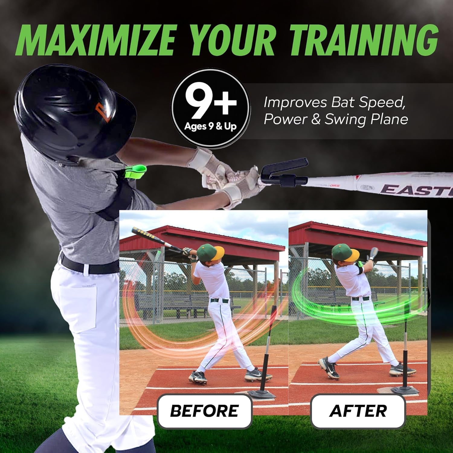 Baseball/Softball Swing Trainer Aid - Equipment for Batting and Hitting