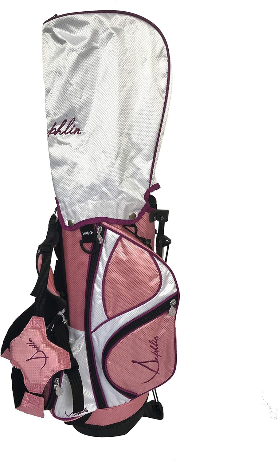 Lady E Girls 6 Pieces Right Hand Pink Golf Clubs Set & Golf Bag Ages 4-7 Years Old Rh (Pink_Black, Age 4-7 Yrs Old)