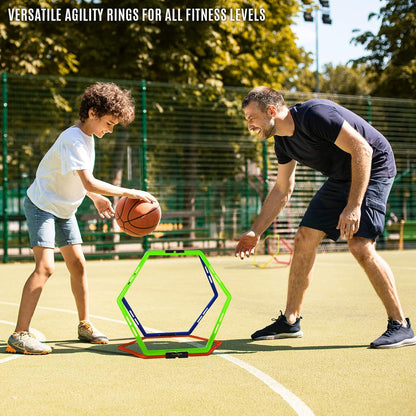 Hex Agility Rings/Speed Rings with Carrying Bag – Hexagon Rings, Agility Hurdles for Agility Footwork Training