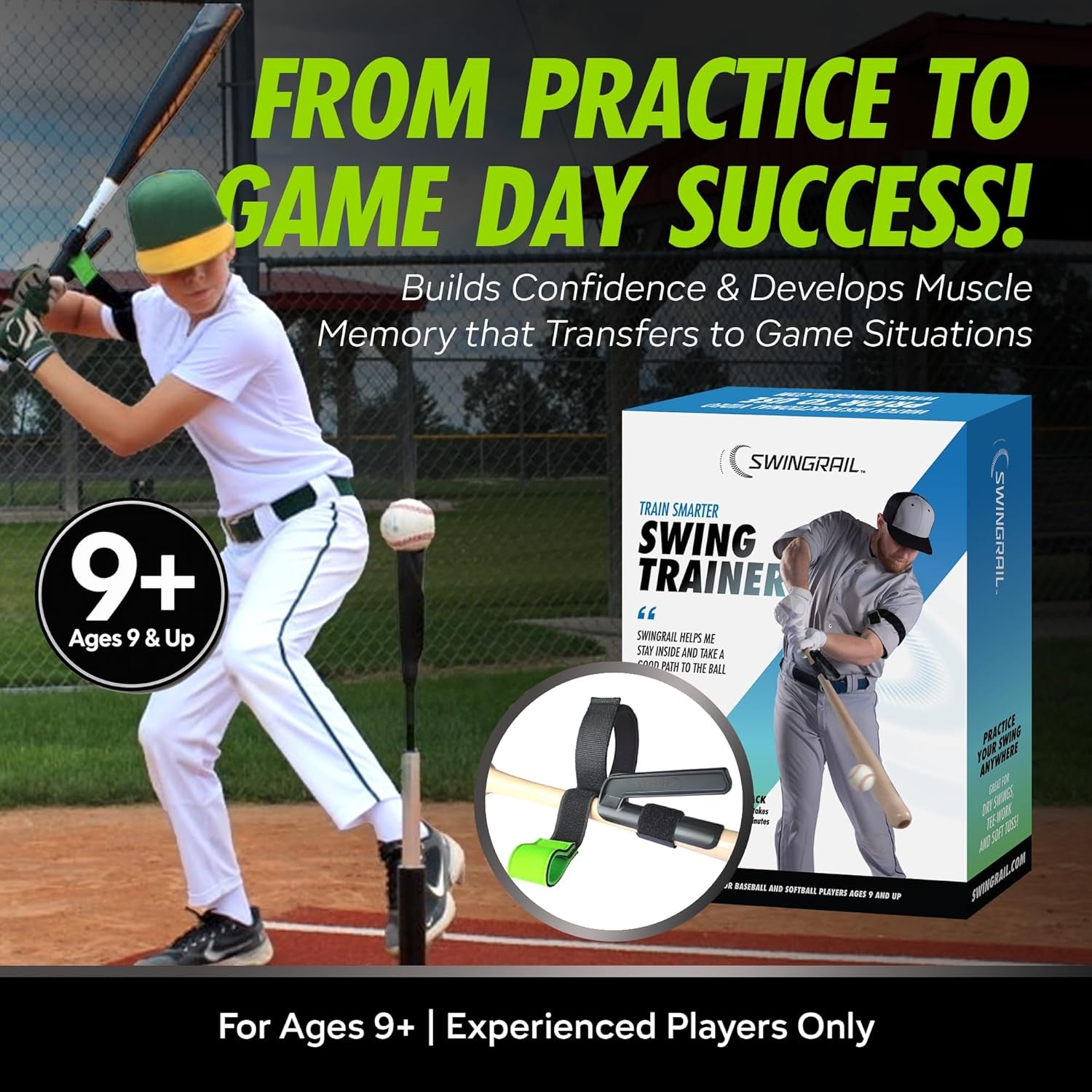 Baseball/Softball Swing Trainer Aid - Equipment for Batting and Hitting