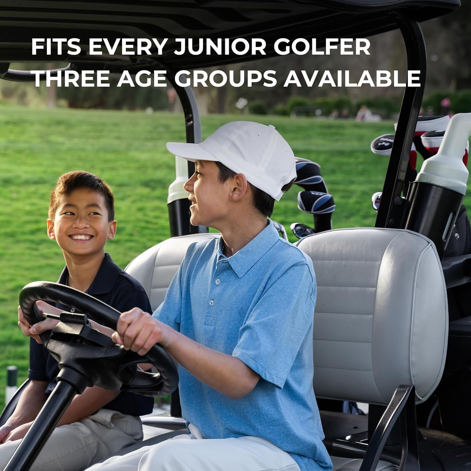 XD-J Junior Golf Clubs Set – Right & Left Hand Options – Kids Golf Clubs for Ages 3-5, 6-8, 9-12 – Lightweight Graphite Shafts, Hybrid Club, Stand Bag – Boys & Girls Golf Set