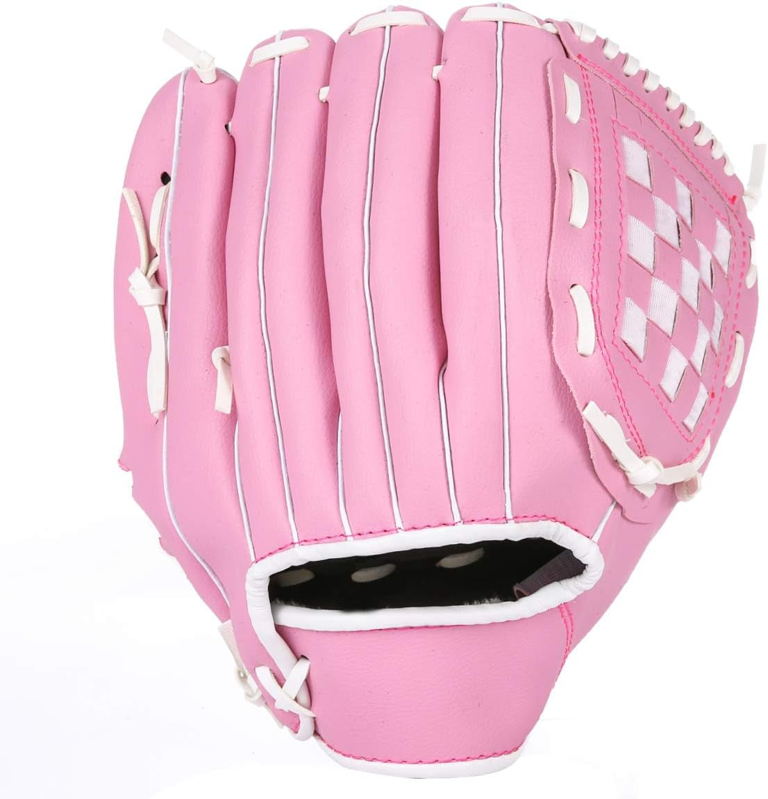 Baseball Glove and Ball for Kids Youth Adults Softball Teeball Training Left/Right Hand Glove with Soft Ball Set Brown/Black/Pink