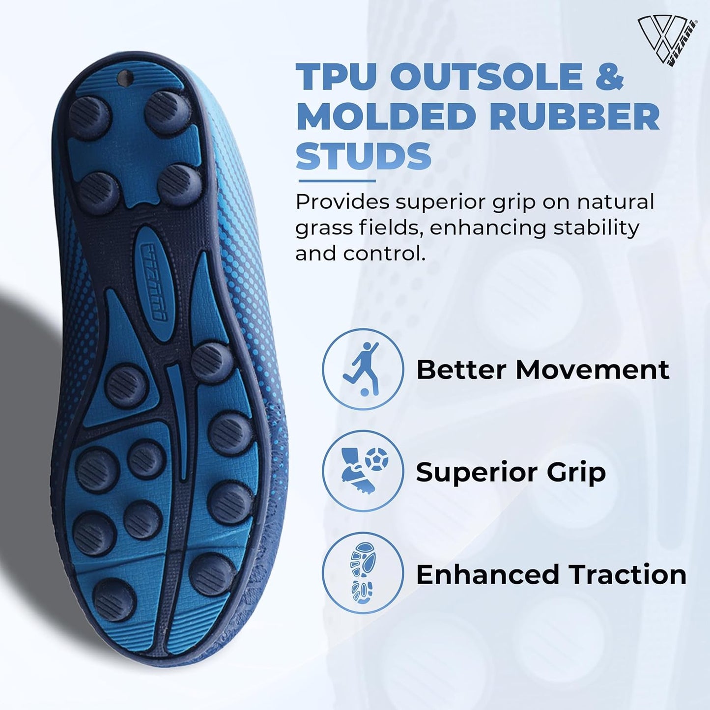 USA Stealth Boys Girls Soccer Cleats | Youth Firm Ground Athletic Outdoor Football Shoes for Toddler, Little Kid, Big Kid | Lightweight & Durable