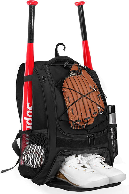Baseball Bag,Backpack for Baseball, T-Ball & Softball Equipment & Gear,Softball Bag with Shoe Compartment,Fence Hook