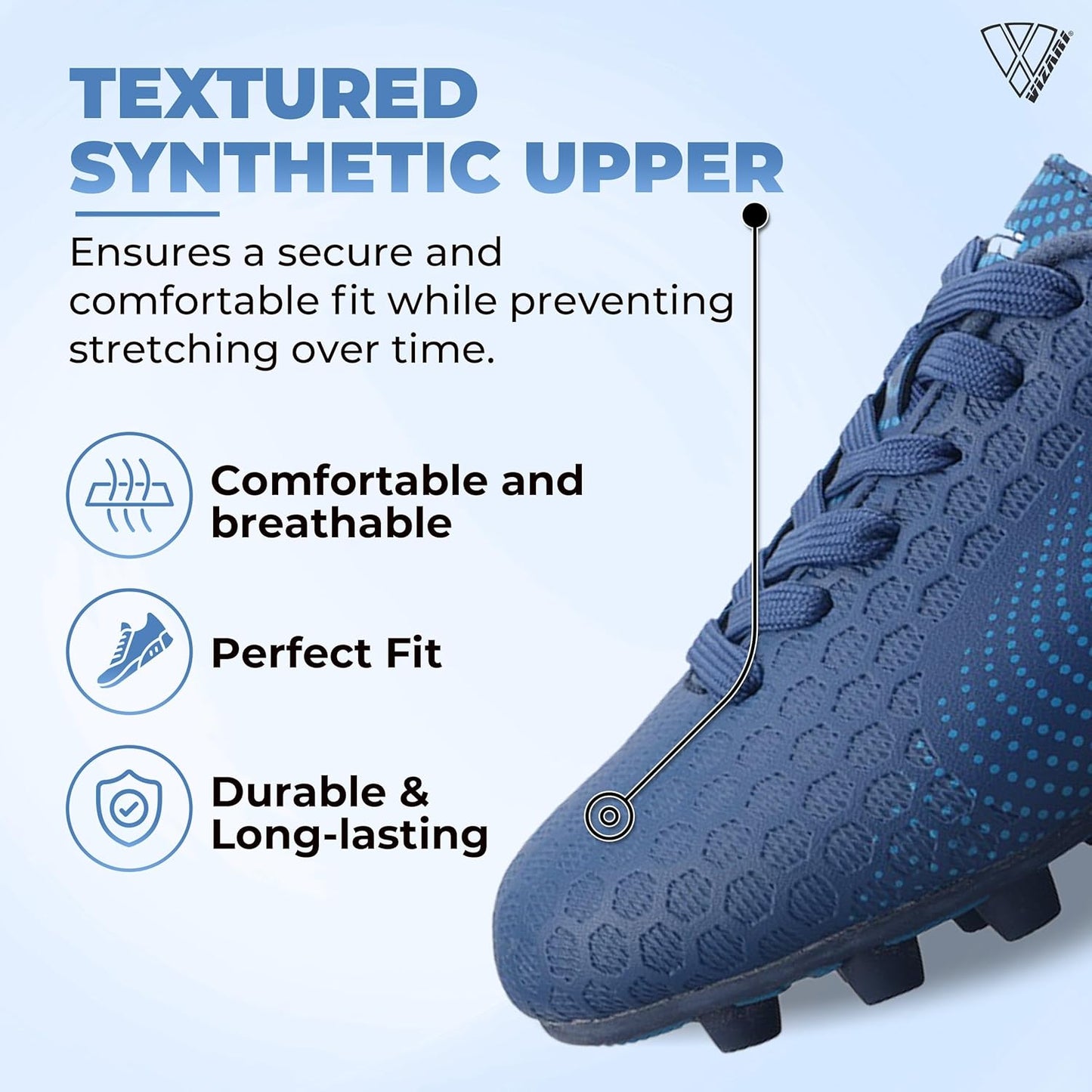 USA Stealth Boys Girls Soccer Cleats | Youth Firm Ground Athletic Outdoor Football Shoes for Toddler, Little Kid, Big Kid | Lightweight & Durable