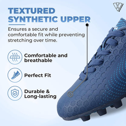 USA Stealth Boys Girls Soccer Cleats | Youth Firm Ground Athletic Outdoor Football Shoes for Toddler, Little Kid, Big Kid | Lightweight & Durable