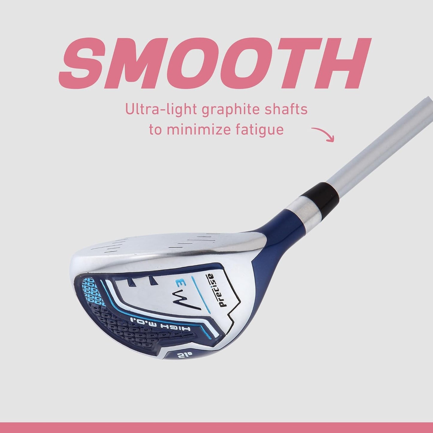 M3 Complete Womens Golf Clubs Set, Includes Driver, Fairway, Hybrid, 7-PW Irons, Wedge, Putter, Stand Bag, 3 H/C'S Blue, Golf Clubs Women Right Handed, Regular or Petite Size