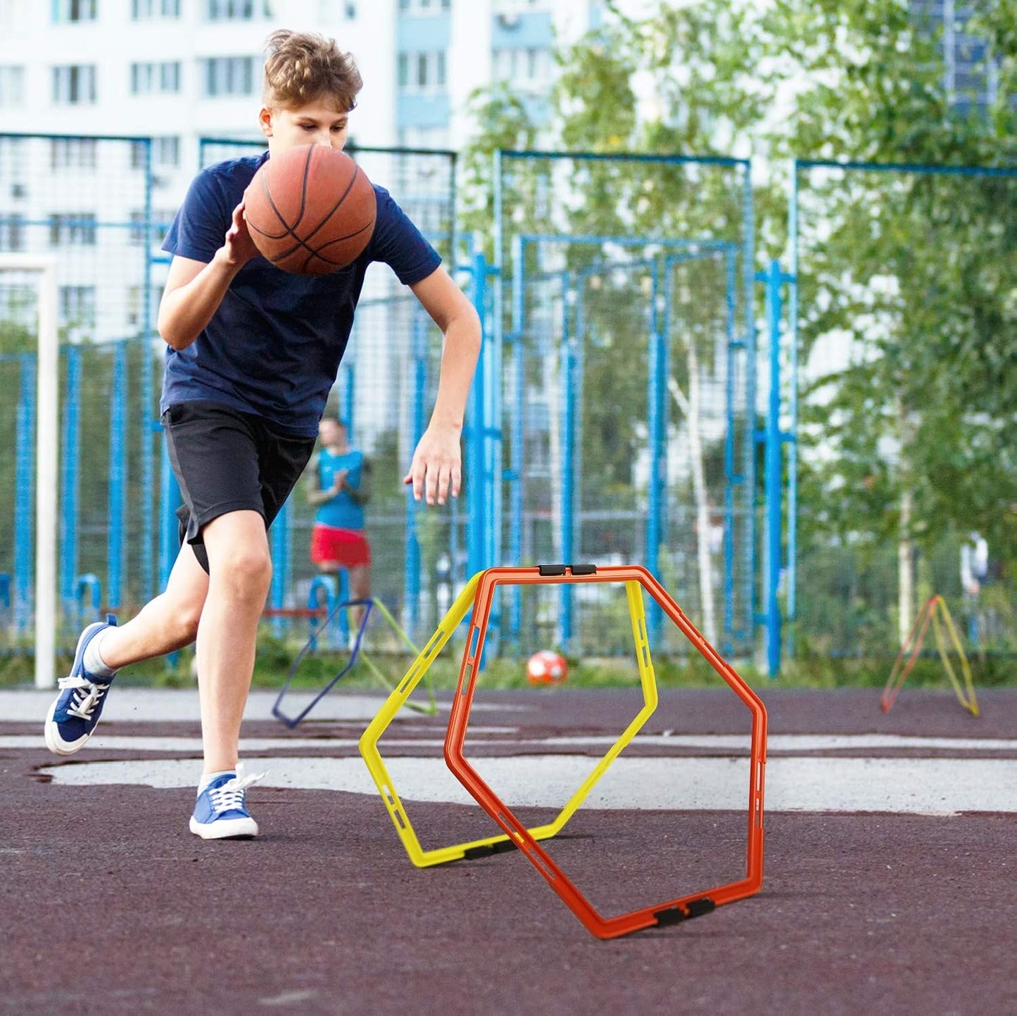 Hex Agility Rings/Speed Rings with Carrying Bag – Hexagon Rings, Agility Hurdles for Agility Footwork Training