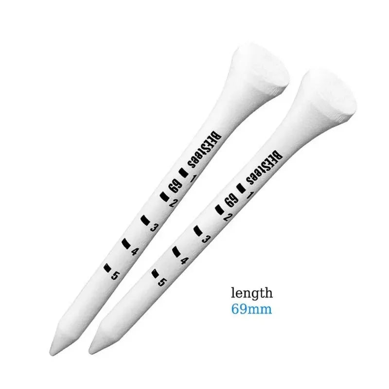 50PCS Professional Golf Tees 83Mm White Golf Wood Tee