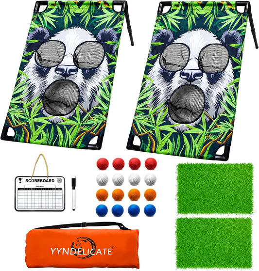 Golf Cornhole Game for Backyard, Golf Accessories for Men, Golf Net Gift, Chipping Kit, Fun Golf Training Equipment, Leisure Family Golf Games for Adults - Suitable for Outdoor and Indoor Office Use