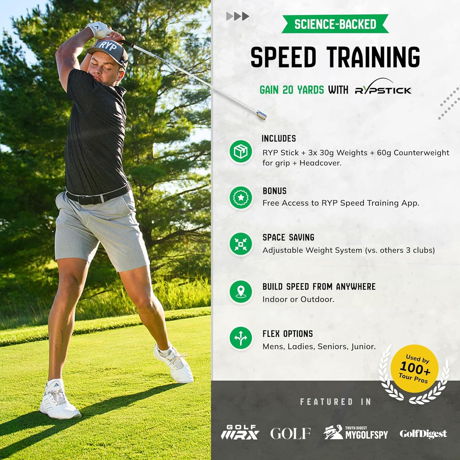 | Golf Swing Trainer Device for Increased Distance - Golf Speed Trainer and Warmup Aid