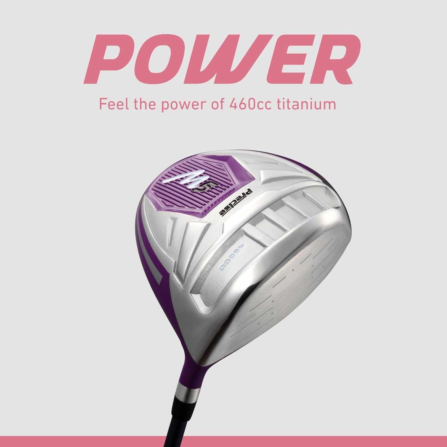 M5 Women’S Golf Clubs Set – Complete Right-Handed Set with Titanium Driver, S.S. Fairway & Hybrid, 5-PW Irons, Putter, Stand Bag & Headcovers – Graphite Shafts – Purple – Petite/Standard/Tall