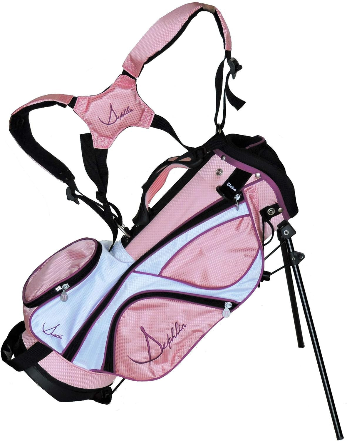 Lady E Girls 6 Pieces Right Hand Pink Golf Clubs Set & Golf Bag Ages 4-7 Years Old Rh (Pink_Black, Age 4-7 Yrs Old)