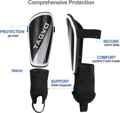Soccer Shin Guards for Kids Youth Adults, Protective Soccer Equipment for Boys Girls Men, Soccer Shin Pads for Kids