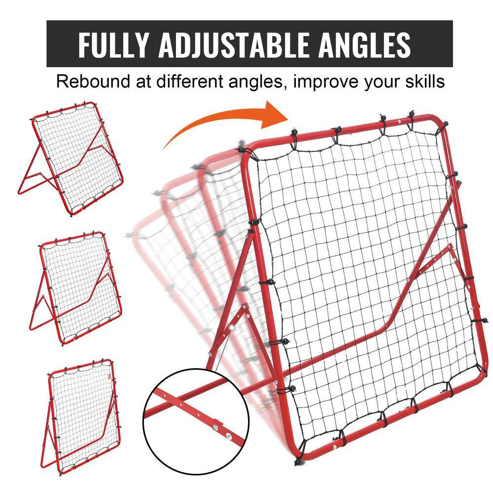 Soccer Rebounder Rebound Net, 39 In. X 39 In., Portable Football Training Gift, Adjustable Angles, for All Ages