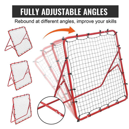 Soccer Rebounder Rebound Net, 39 In. X 39 In., Portable Football Training Gift, Adjustable Angles, for All Ages