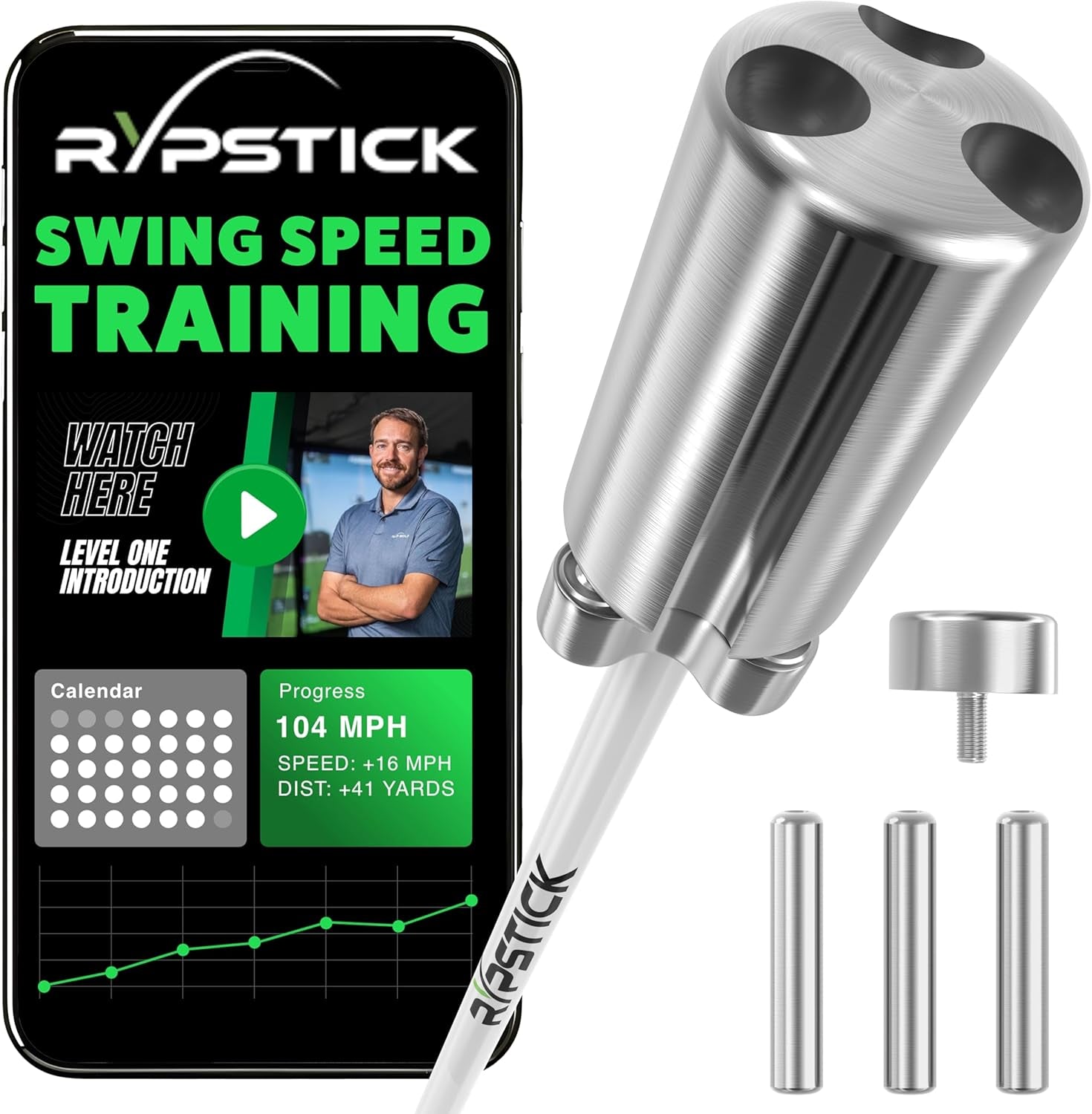 | Golf Swing Trainer Device for Increased Distance - Golf Speed Trainer and Warmup Aid