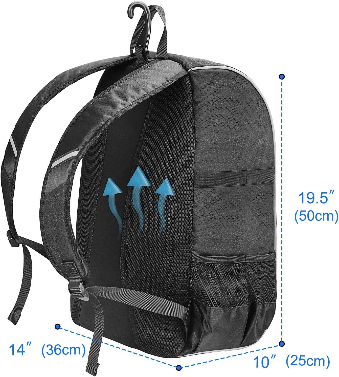 Baseball Backpack, Softball Bat Bag with Shoe Compartment, T Ball Equipment Gear for Adults, Lightweight Baseball Bag Hold 4 Bats, Helmet, Glove, Caps, Valuables Pocket, Fence Hook