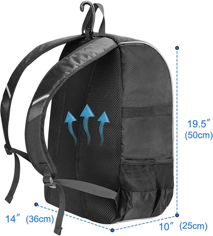 Baseball Backpack, Softball Bat Bag with Shoe Compartment, T Ball Equipment Gear for Adults, Lightweight Baseball Bag Hold 4 Bats, Helmet, Glove, Caps, Valuables Pocket, Fence Hook