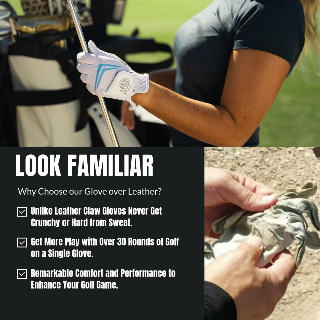 Claw Golf Gloves for Women | Flex-Mesh Design for Cool Ventilation | Lasts 3-5 Times Longer than Leather | Silicone-Web Coating for Maximum Grip | 100% Machine-Washable