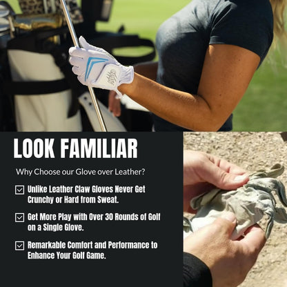 Claw Golf Gloves for Women | Flex-Mesh Design for Cool Ventilation | Lasts 3-5 Times Longer than Leather | Silicone-Web Coating for Maximum Grip | 100% Machine-Washable