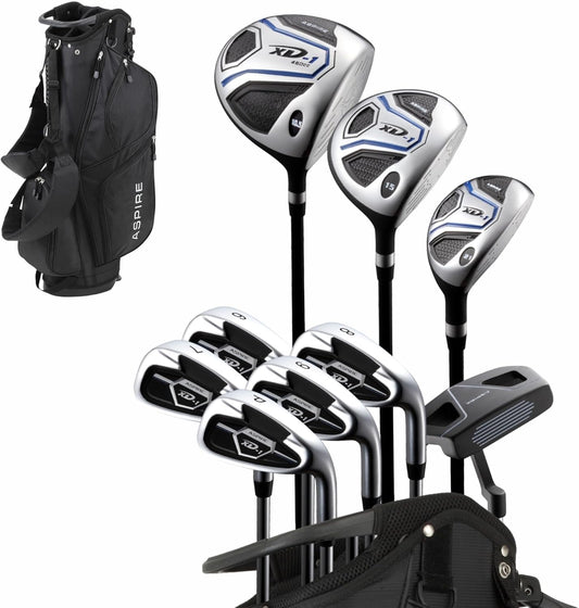 XD1 Men’S 14-Piece Golf Set – 460Cc Titanium Driver, Wood, Hybrid, 6-PW Irons, Putter, Stand Bag, 3 Headcovers and Cover – RH/LH, Reg/Tall