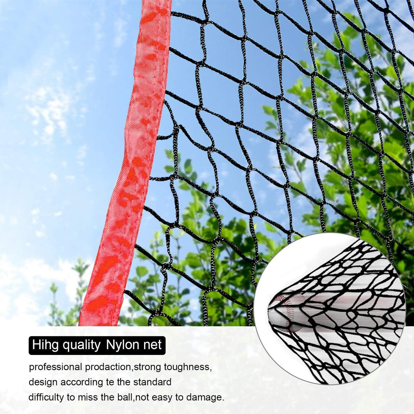 Baseball & Softball Practice Net YEEGO 7X7 Baseball Hitting Pitching Batting Cating Training Net with Carry Bag Bow Frame Bonus Strike Zone